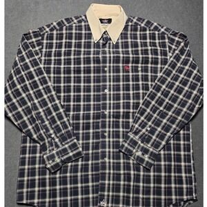 PBR Professional Bull Riders Plaid Western Shirt Mens Long Sleeve XL‎ Cowboy